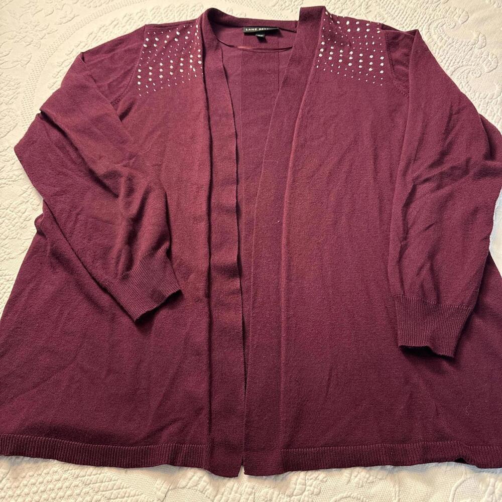 Lane Bryant Women's Burgundy and Red Cardigan
